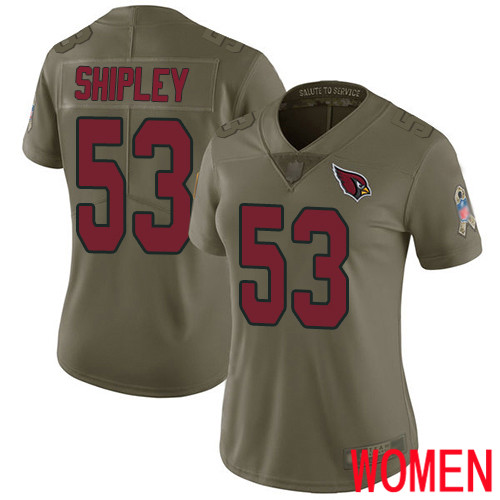 Arizona Cardinals Limited Olive Women A.Q. Shipley Jersey NFL Football #53 2017 Salute to Service